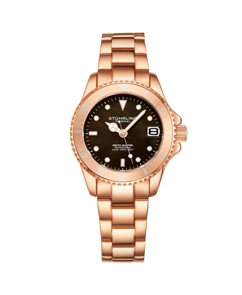 Women's Diver, Silver-tone Bracelet, Pink MOP Dial Watch