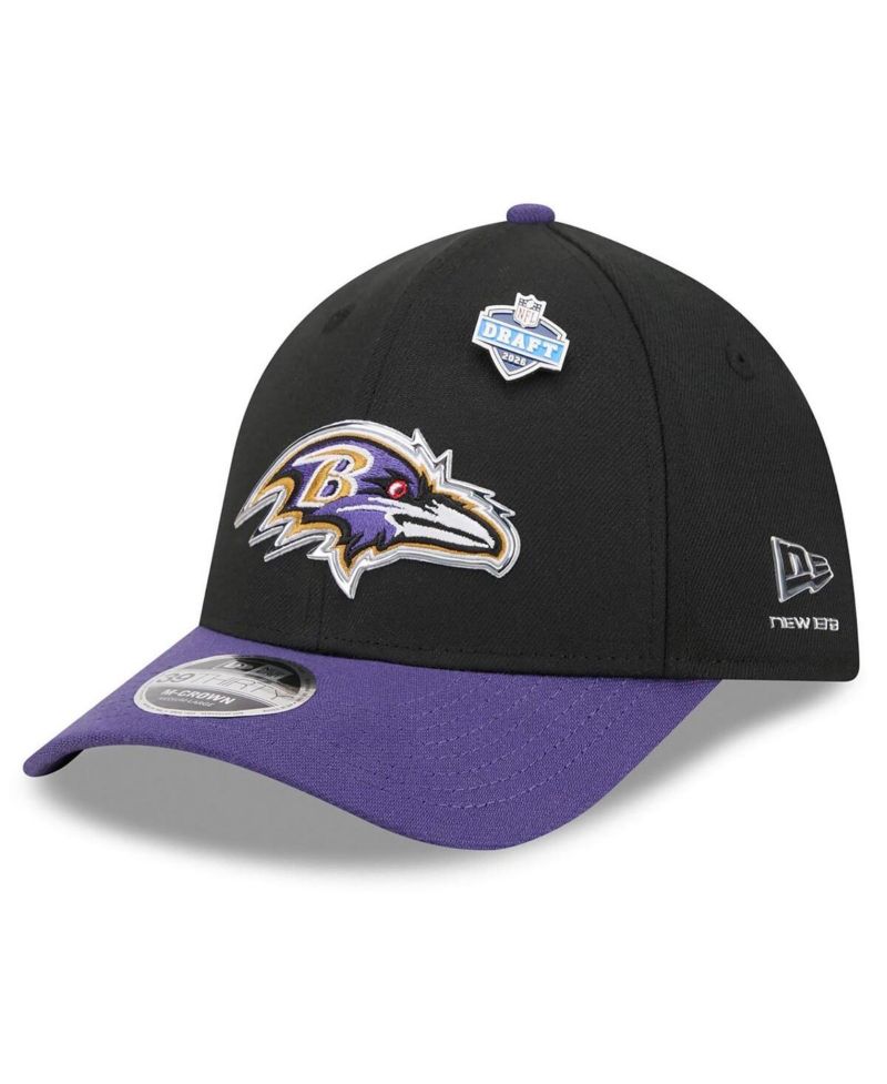 Men's Black/Purple Baltimore Ravens 2026 NFL Draft 39THIRTY M-Crown Flex Hat