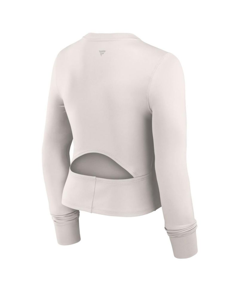 Women's White Minnesota Vikings Studio Fitted Long Sleeve Gym Top