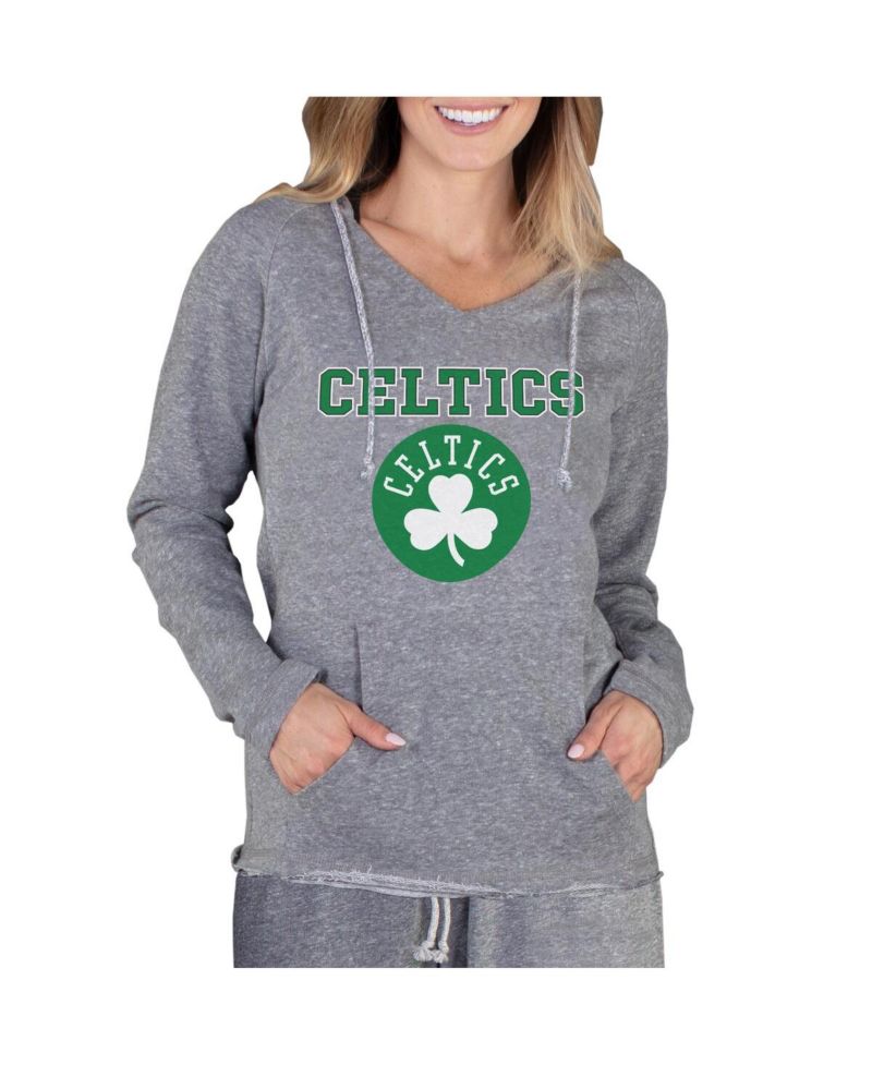 Women's Gray Boston Celtics Mainstream Terry Hooded Top