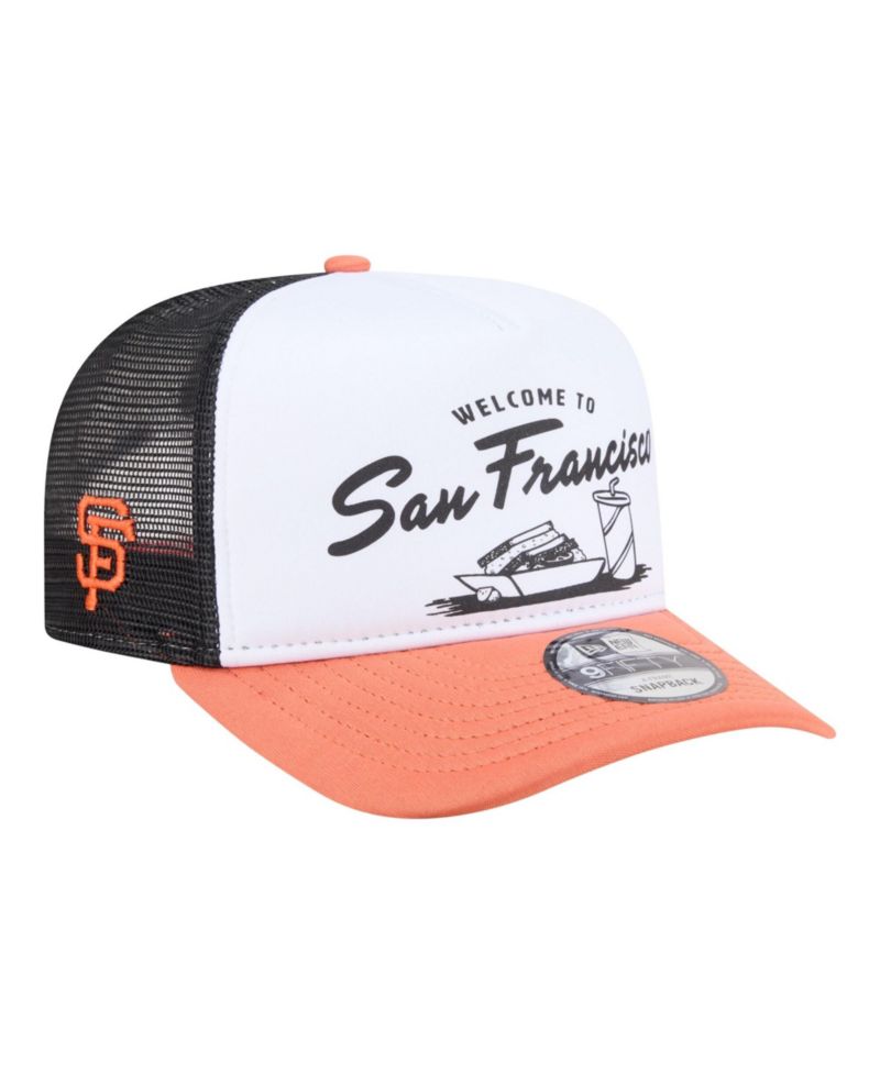Men's White/Orange San Francisco Giants Foodie A-Frame 9FIFTY Trucker Snapback Hat
