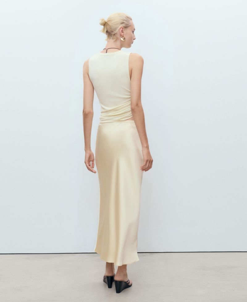 Women's Midi Satin Skirt