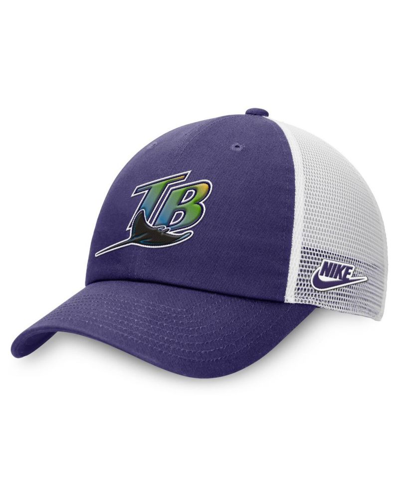 Men's Purple/White Tampa Bay Rays Rise Adjustable Trucker Hat