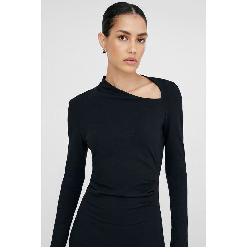 Women's Marla Fitted Bodice A-Line V-Neck Midi Dress with Back Slit