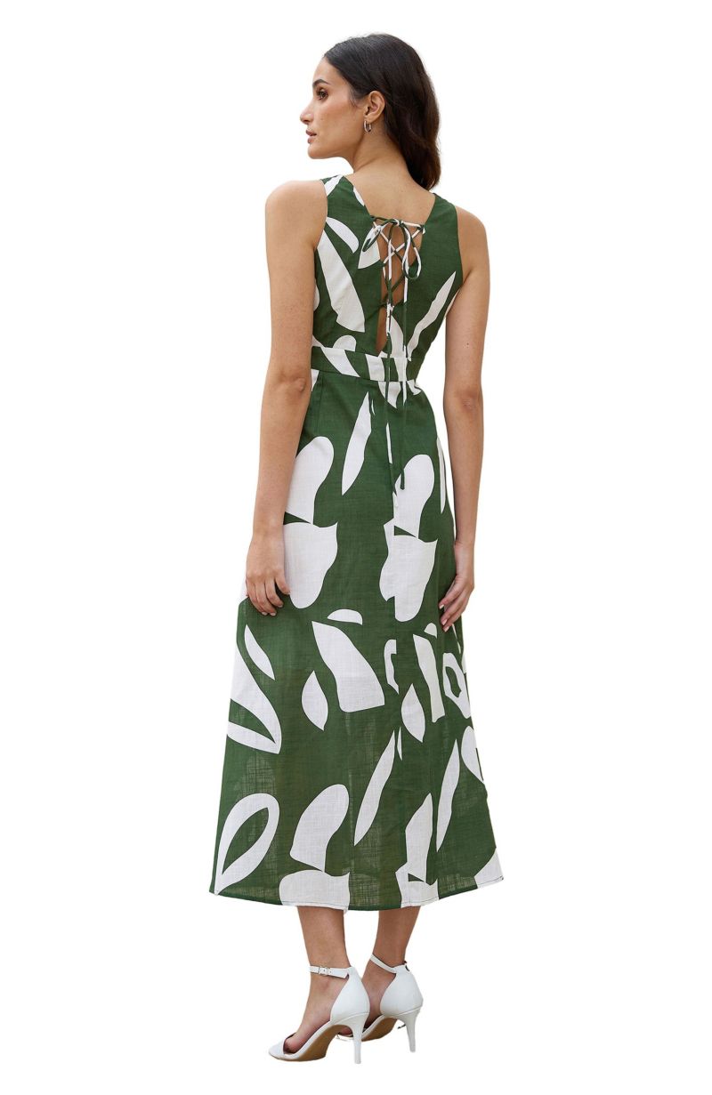Women's Cotton Abstract Print Maxi Dress