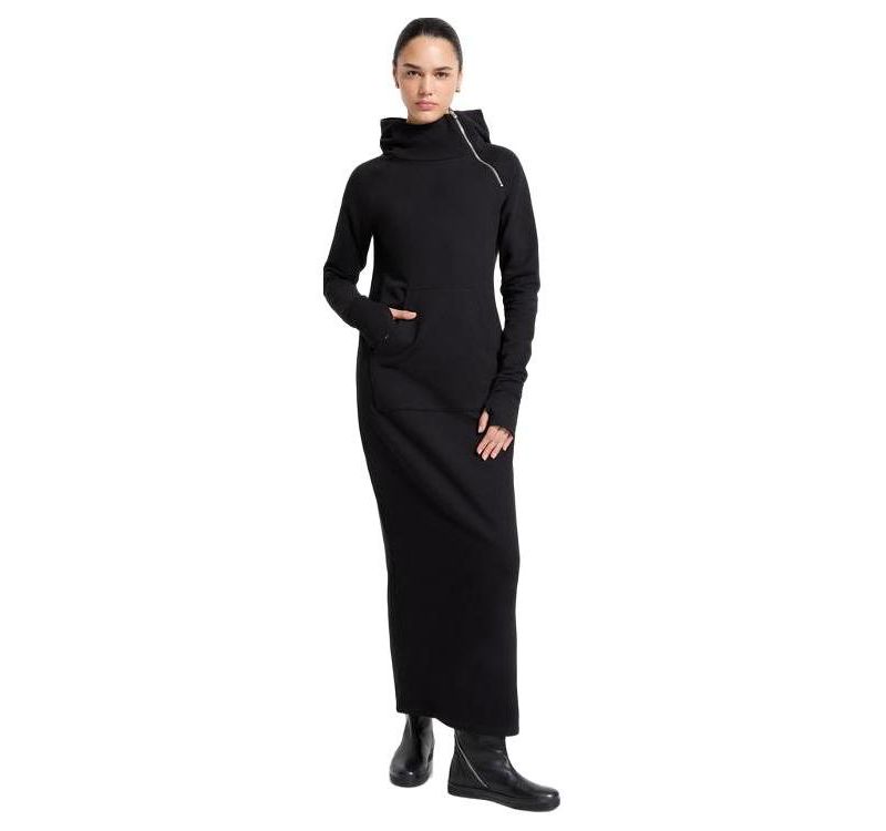 Women's Tompkins Side-Slit Hooded Sweatshirt Midi Dress