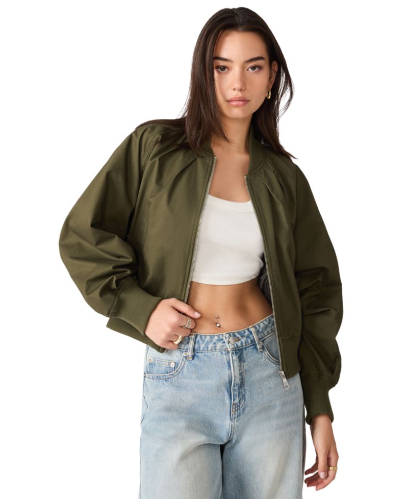 Women's Bray Cropped Bomber Zip-Up Jacket