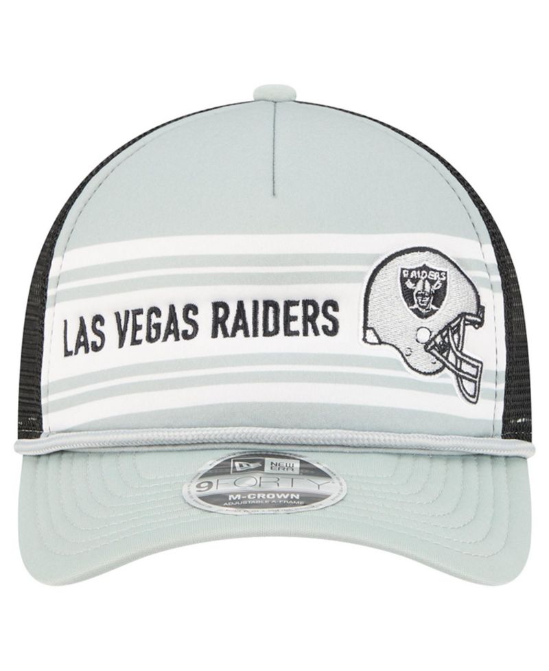 Men's Silver Las Vegas Raiders Linear A-Frame 9FORTY Adjustable Hat