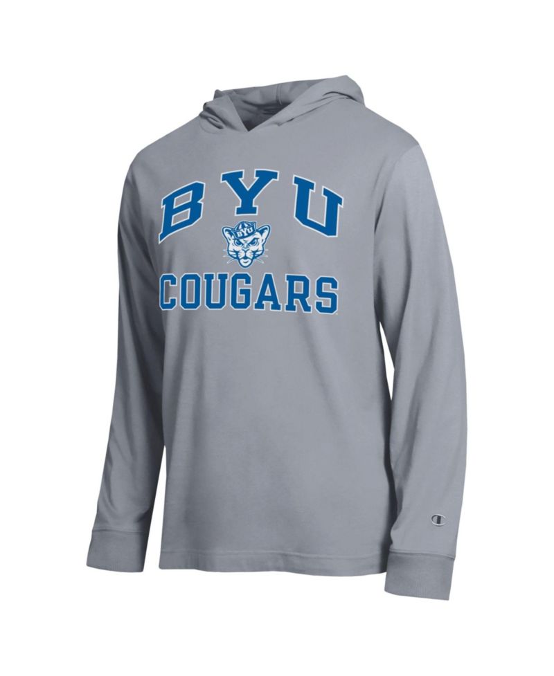 Men's Heather Gray BYU Cougars High Motor All-Star Long Sleeve Hooded Sweatshirt