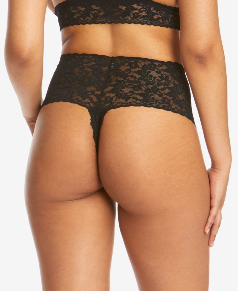 Women's Retro Lace Crotchless Thong