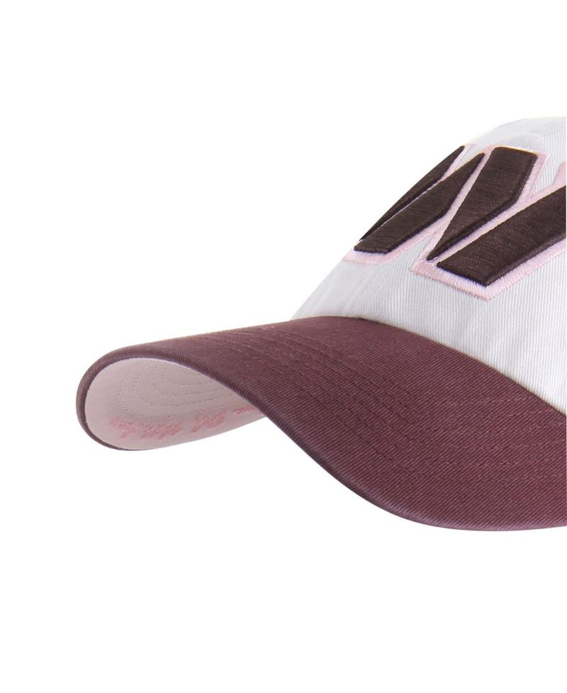 Men's and Women's Stone/Burgundy Washington Commanders Love Letter Clean Up Adjustable Hat