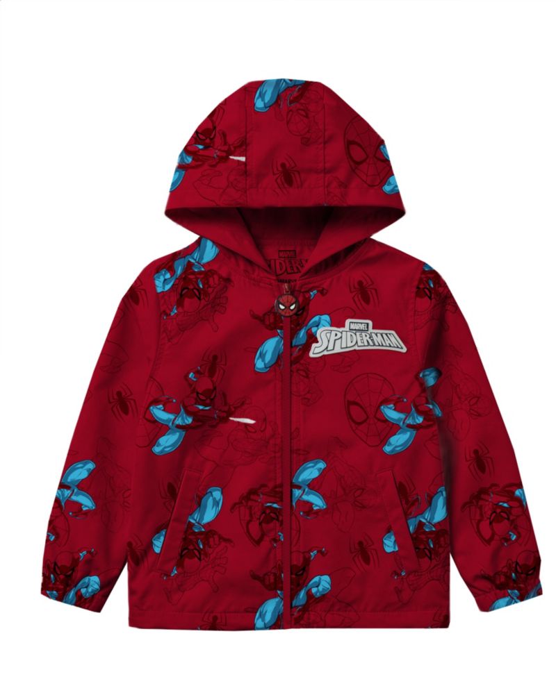 Boys' 2T-7 Printed Long-Sleeve Windbreaker Jacket