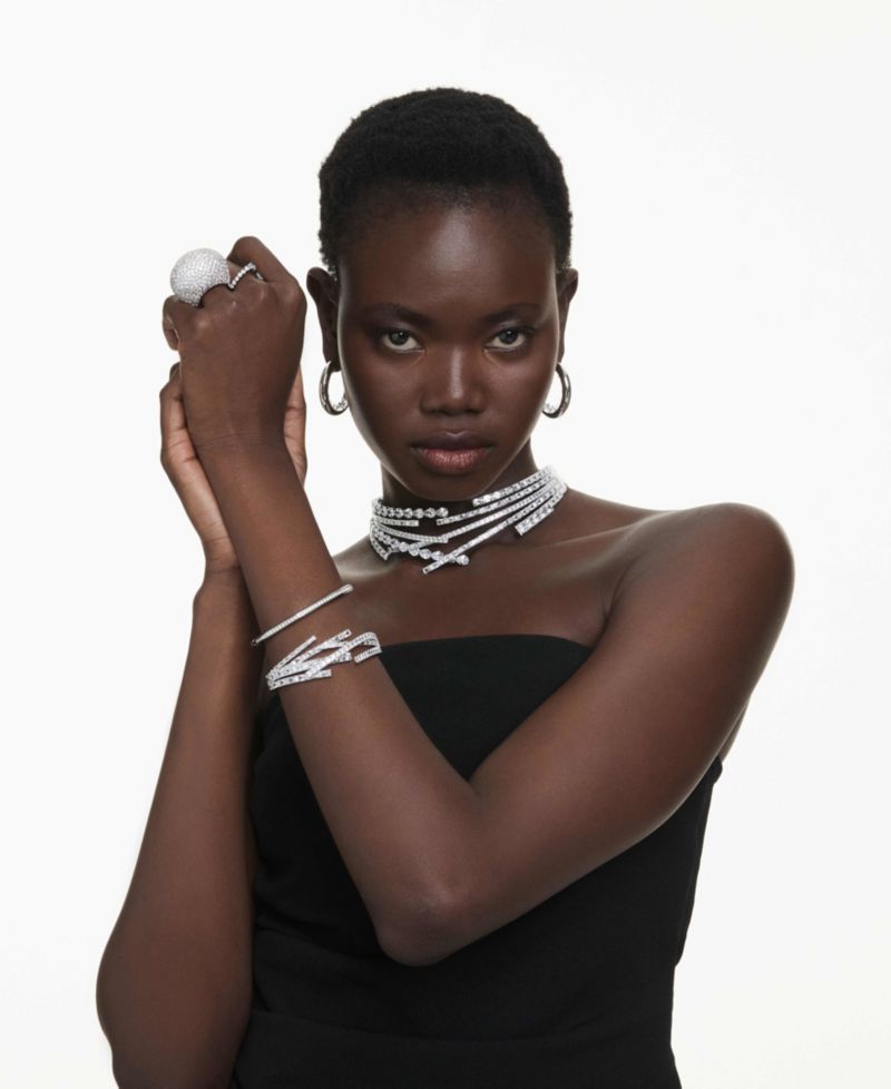 Swaroski Dextera Rhodium Plated Bangle