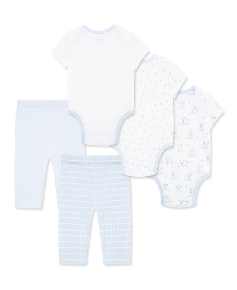 Baby Boys' Puppies Bodysuit and Pants, 5-Piece Set