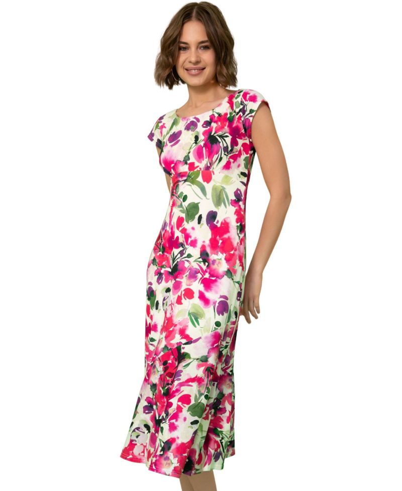 Women's Clara Floral A-Line Scoop Neck Midi Dress