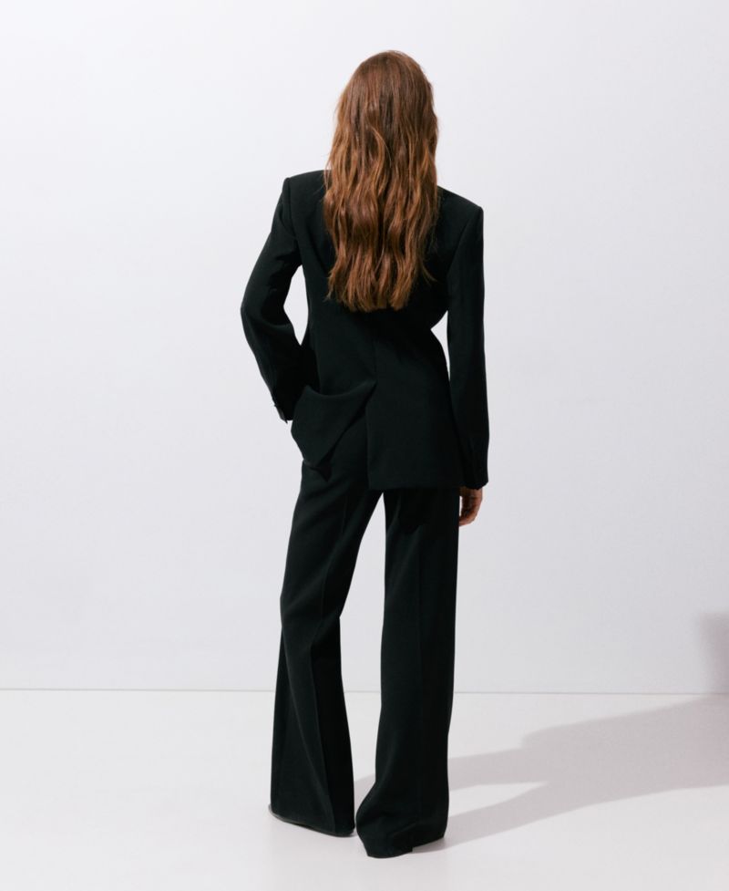 Women's Double-Breasted Belted V-Neck Blazer