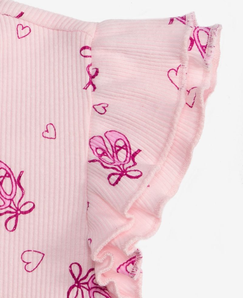 Toddler Girls' 12M-5T Ballet-Print Double-Flutter T-Shirt