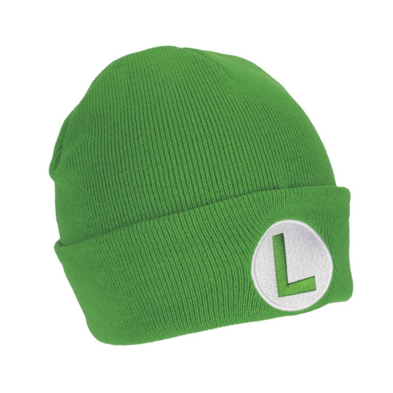 Men's Luigi Logo Embroidery Standard Cuff Acrylic Knit Beanie Cuff Beanie
