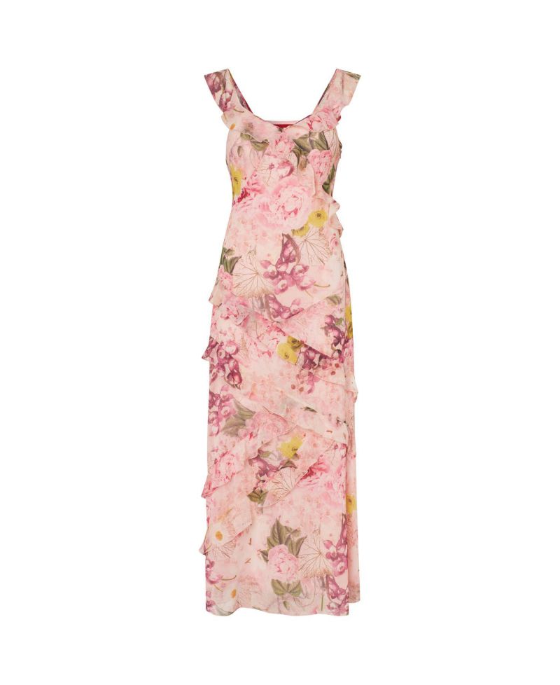 Women's Levine Floral-Print Ruffle Maxi Dress