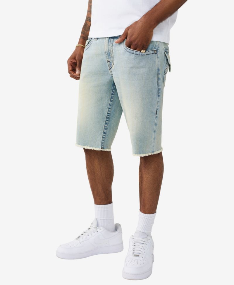 Men's Ricky Single Needle Straight Fray Hem Shorts