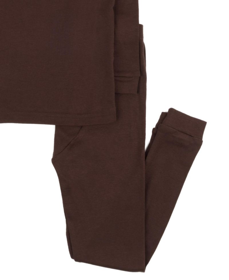 Toddler Matching Family Two Piece Cotton Long Sleeve Solid Color Pajamas 2T-5T