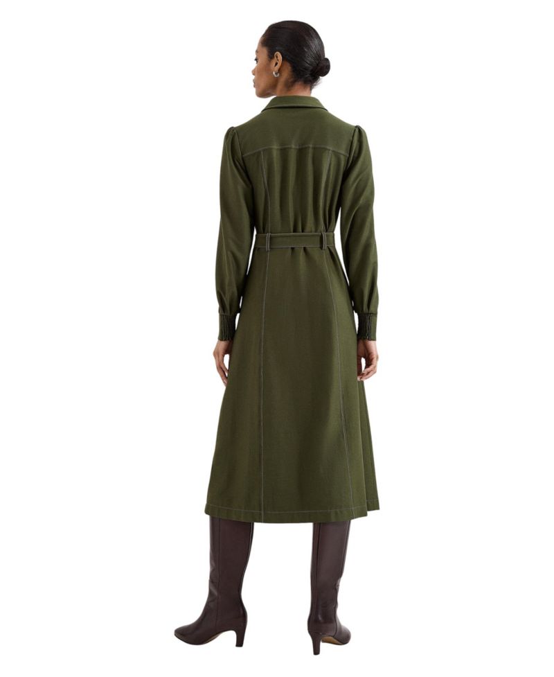 Women's Avenly Long Sleeve Belted Midi Shirt Dress