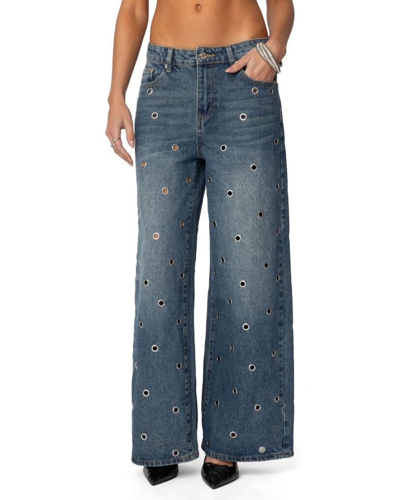 Women's Jainie Grommet Low Rise Jeans