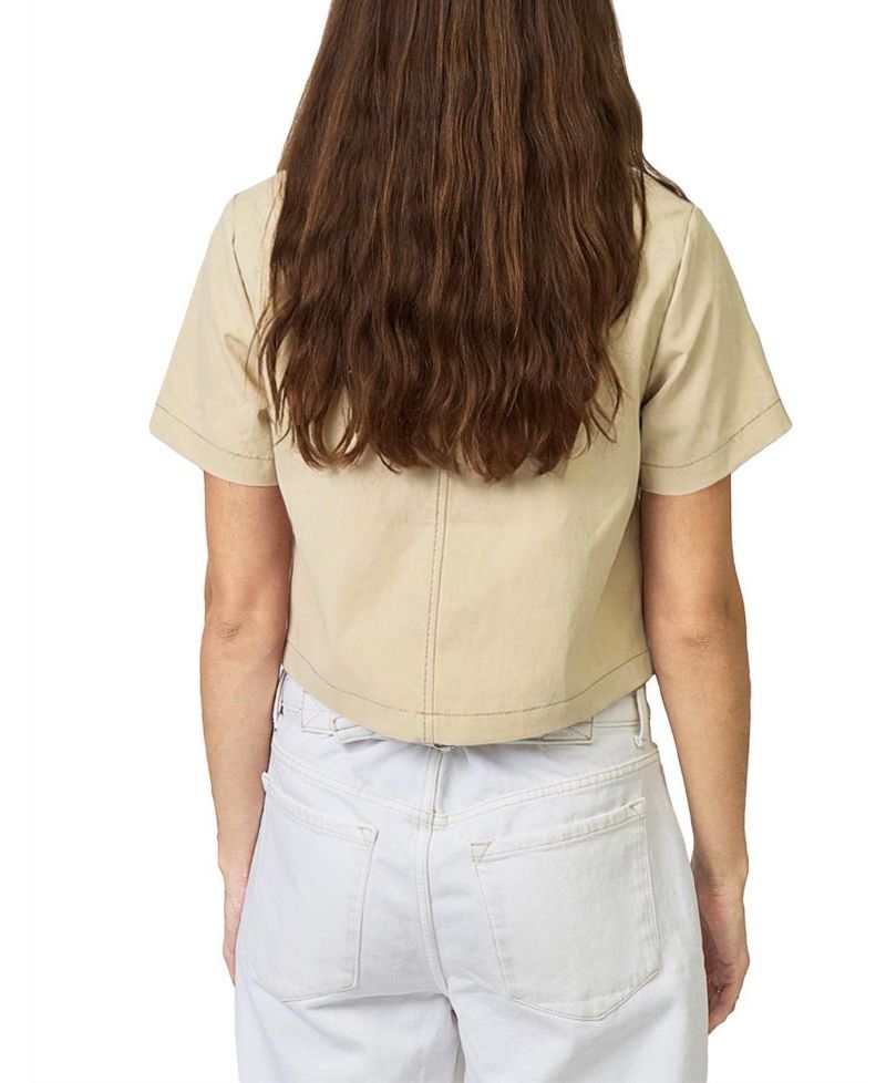 Women's Quinn Cropped Short-Sleeve Point Collar Jacket