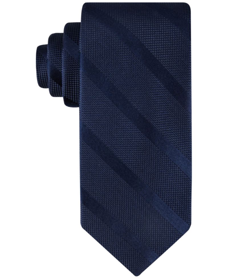 Men's Solid Textured Stripe Tie