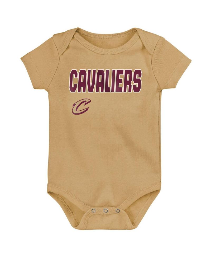 Baby Boys and Girls 3-Pack Cleveland Cavaliers Littlest Player Bodysuit Set