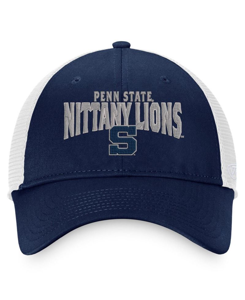 Men's Navy, White Penn State Nittany Lions Breakout Trucker Snapback Hat