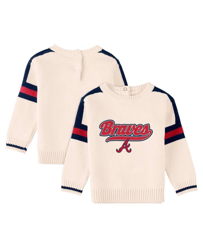 Baby Boys and Girls Cream Atlanta Braves Sweater