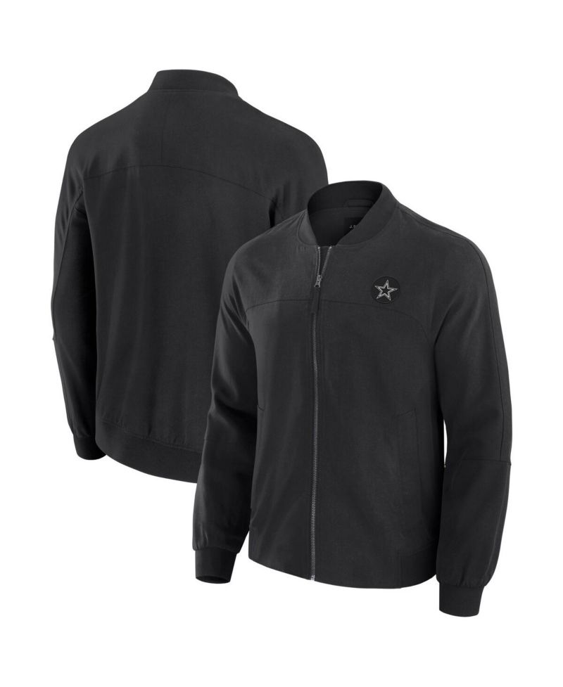Men's Black Dallas Cowboys Lightweight Cover-4 Tri-Blend Full-Zip Jacket