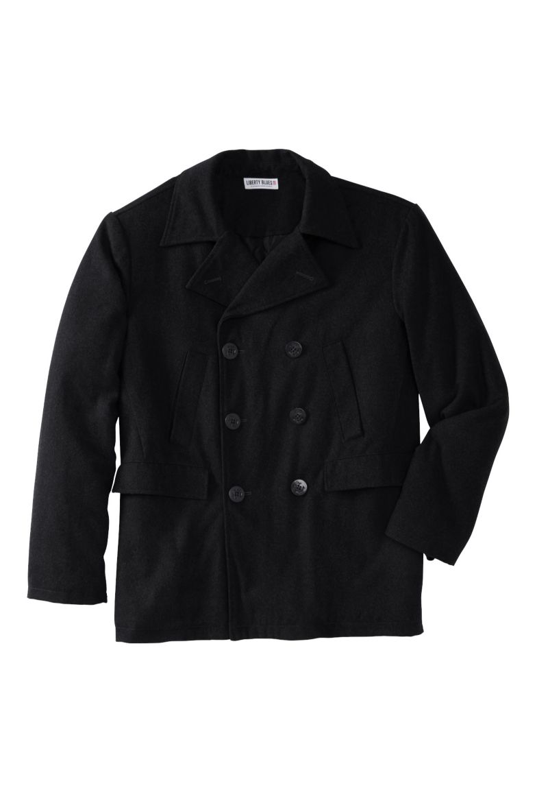 Men's by KingSize Double-Breasted Wool Peacoat