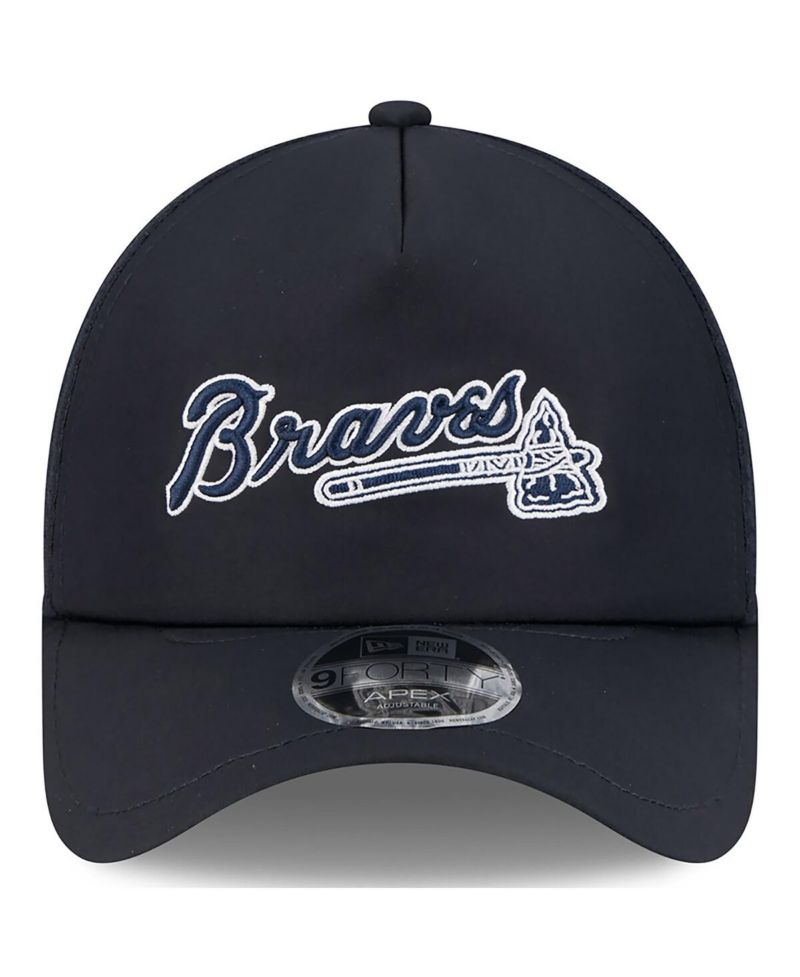 Men's Navy Atlanta Braves 2026 Batting Practice Alternate Apex 9FORTY Adjustable Hat