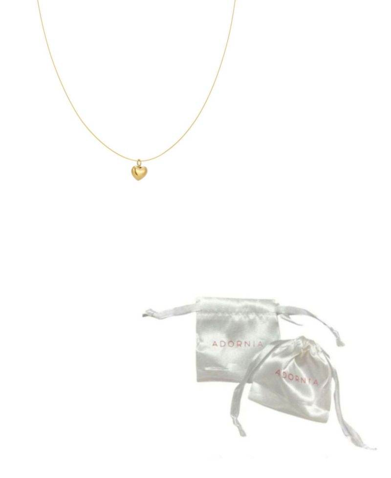 Tarnish Resistant Gold Heart Pendant Collar Necklace