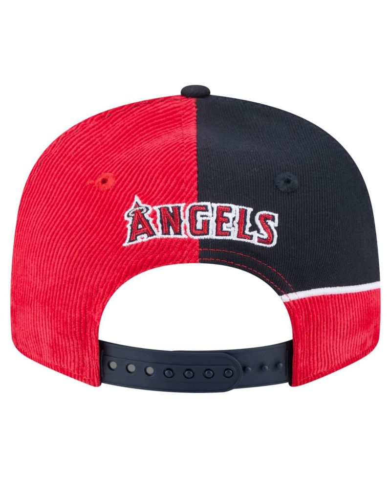 Men's Red/Navy Los Angeles Angels Retro Split Corduroy Snapback Hat