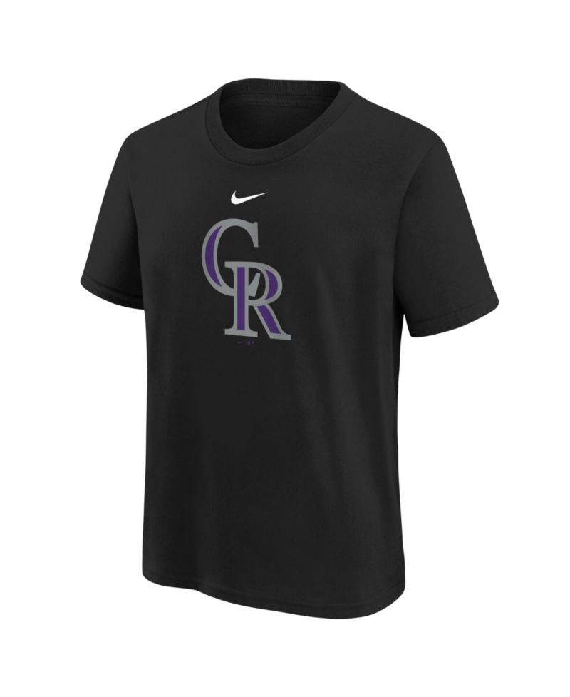 Big Boys and Girls Black Colorado Rockies Large Logo T-Shirt