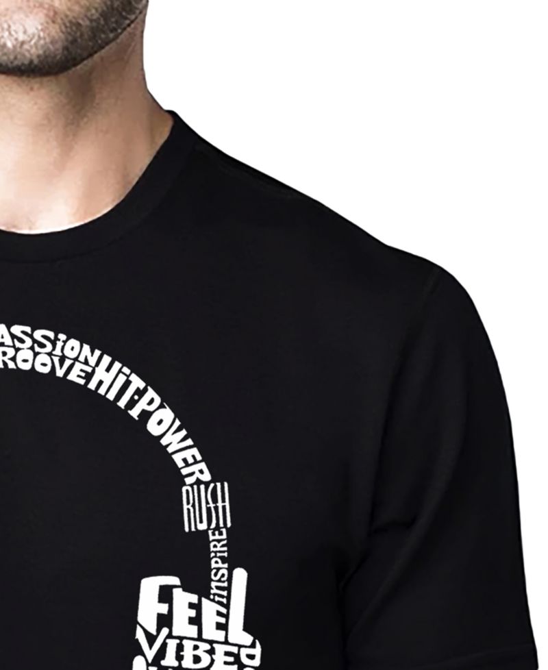 Men's Headphones Word Art Cotton and Polyester Blend T-Shirt