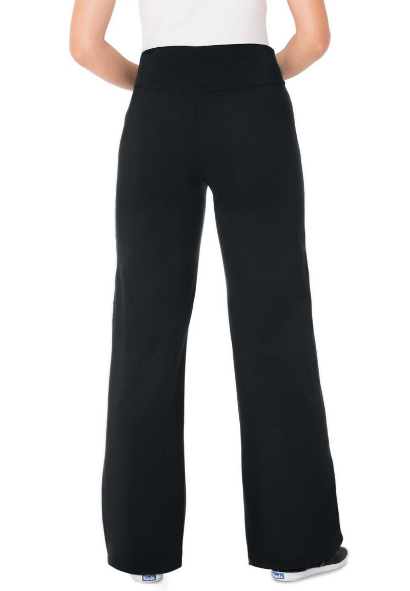 Women's Within Tall Stretch-Cotton Knit Pull-On Wide-Leg Leggings