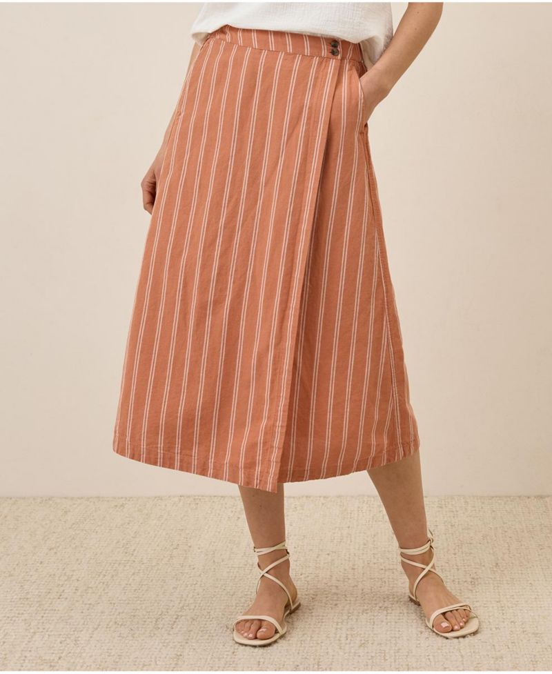 Women's Organic Cotton Canopy Linen Blend Wrap Skirt
