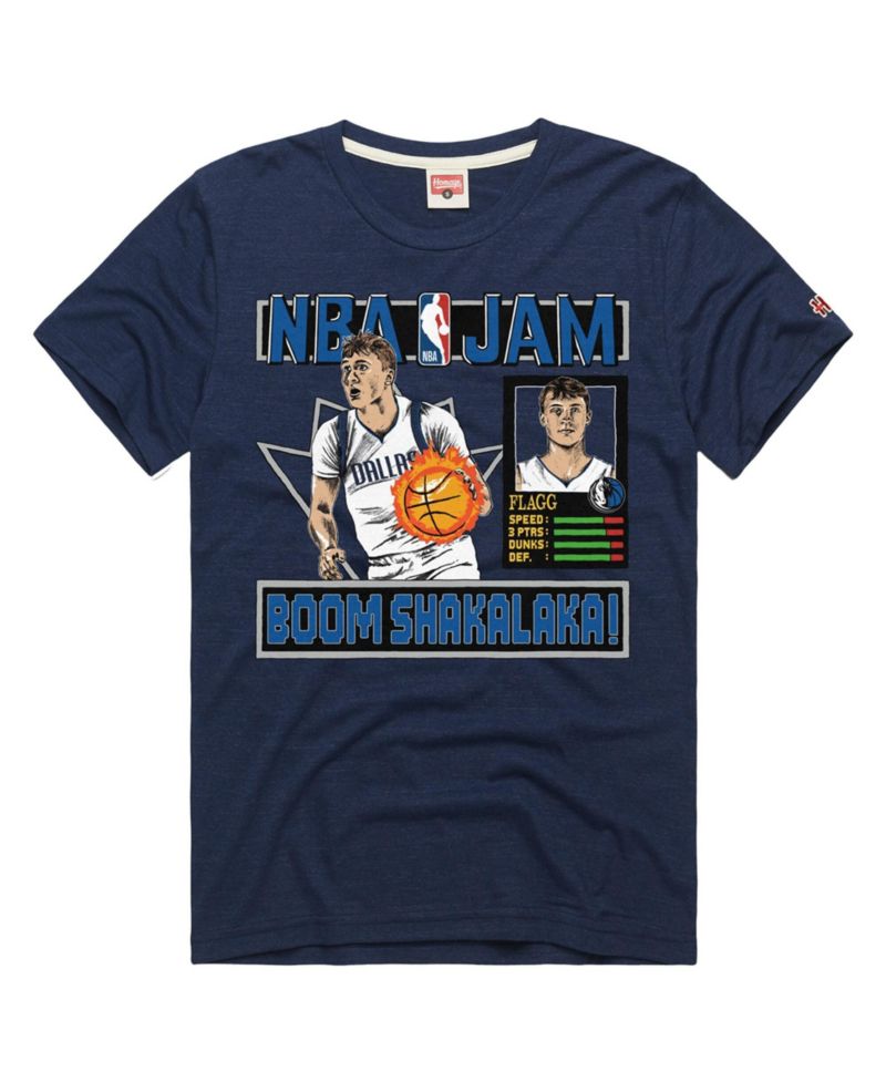 Men's and Women's Cooper Flagg Navy Dallas Mavericks NBA Jam Tri-Blend T-Shirt