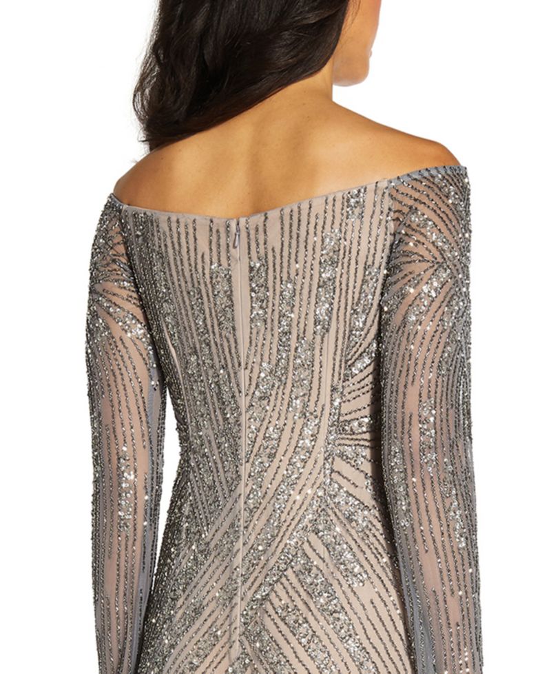 Women's Sequin Off-The-Shoulder Gown