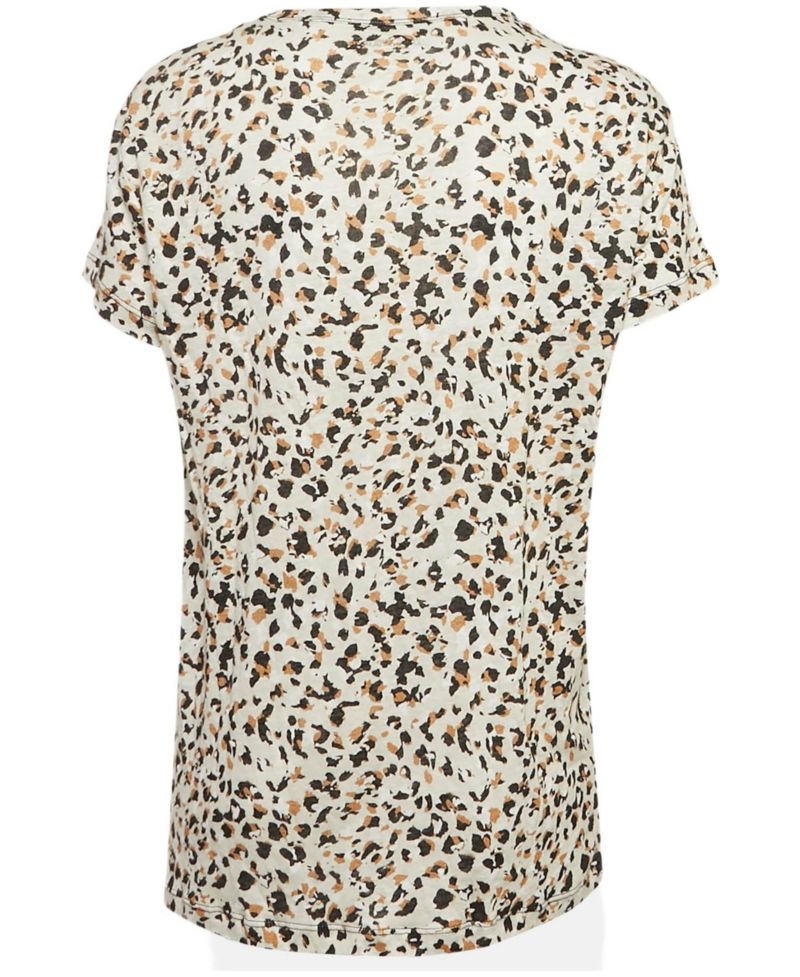 Women's Brown Tink Leopard Print Satin Blouse