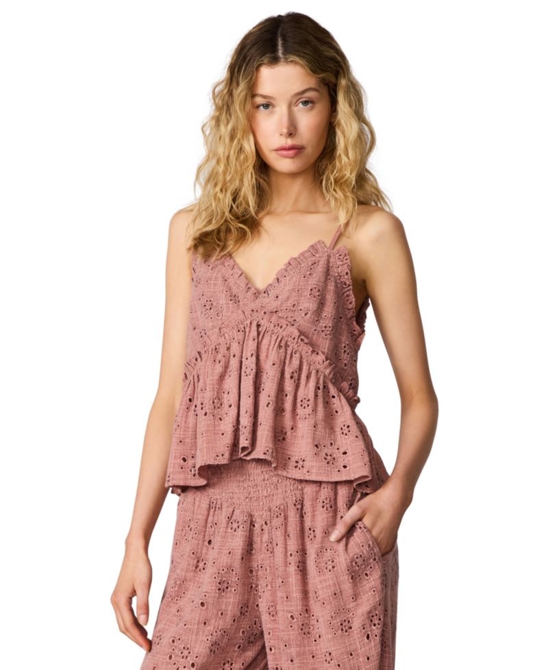 Women's Bryna Sleeveless Eyelet V-Neck Top
