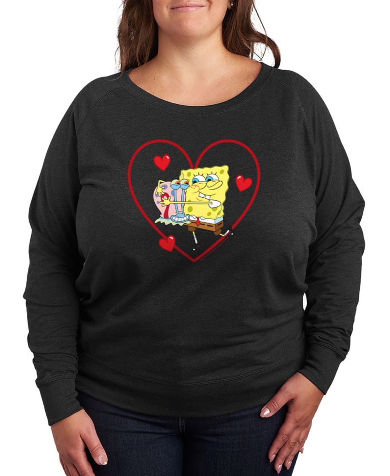 Women's Spongebob Squarepants Gary Heart French Terry Long-Sleeve T-Shirt