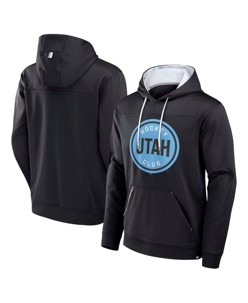 Men's Black Utah Hockey Club Defender Pullover Hoodie