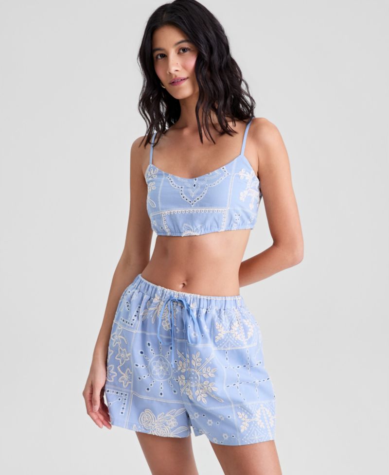 Women's Eyelet-Embroidered Bralette Top