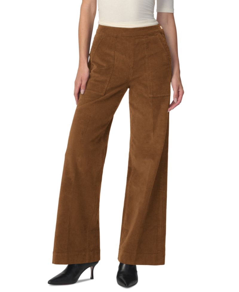 Women's The Side Zip Wide-Leg Corduroy High-Rise Pants