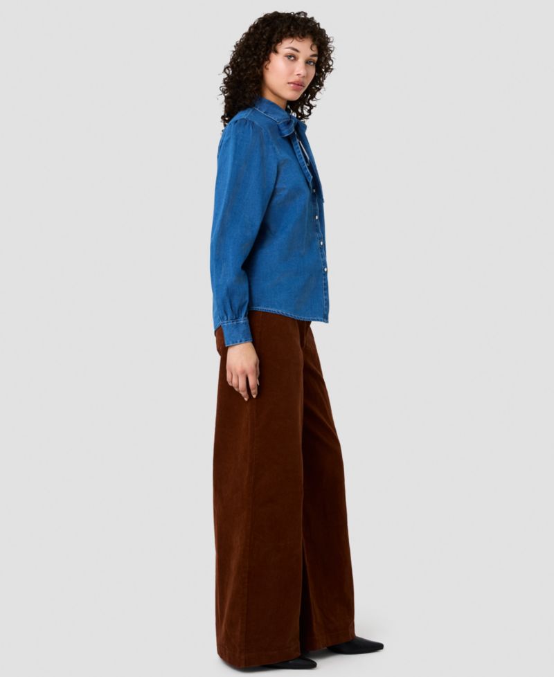 Women's Collared Button-Front Top